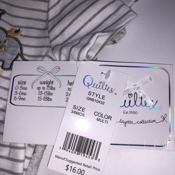 Quiltex "I Love You Most" body suits 3 Pack - Picture 2 of 2